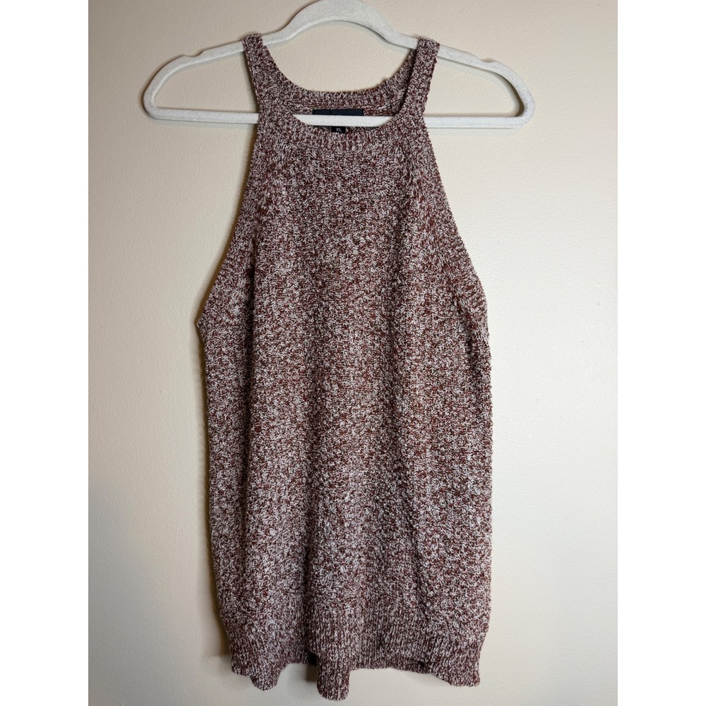 Mossimo Womens XL Burgundy Marled Knit Halter Sweater Tank Y2K 90s